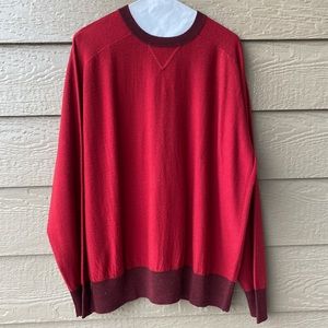 Murano 100% merino wool mens long sleeve sweater size L pullover, NEW!